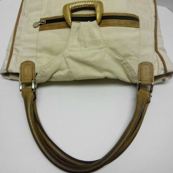 VTG Fendi Refurbished off white Canvas Handbag M - Picture 4 of 14